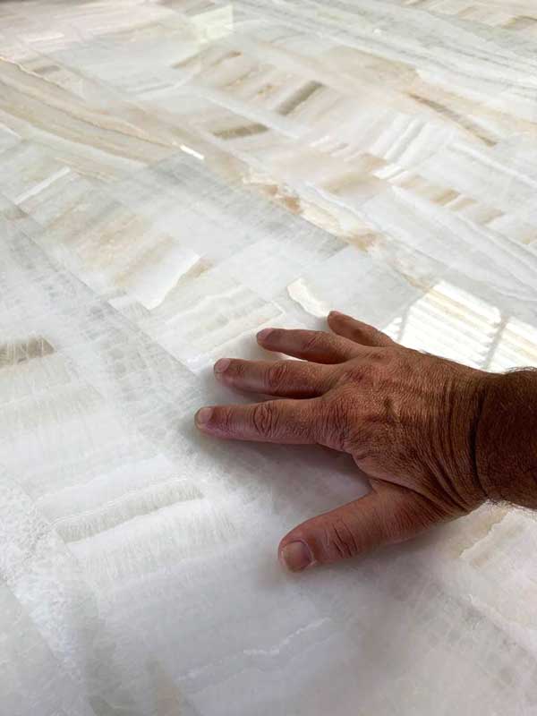 Blockboard slabs in marble